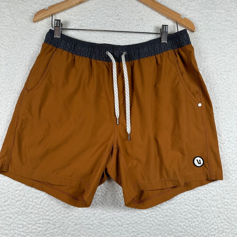 Vuori Banks Shorts Mens Athletic Swim Board Shorts Large Burnt Orange Activewear
